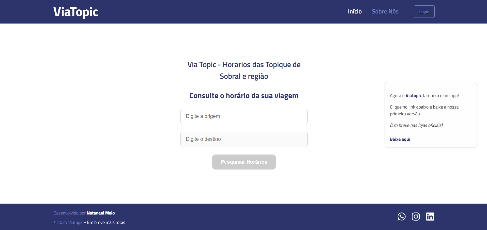 Projeto ViaTopic de autoria propria